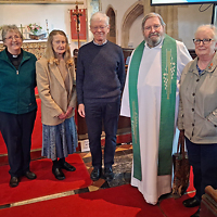Revd Richard Freeman, pictured next to Angela, his wife, on the right, led our service on 7th June 2026.
