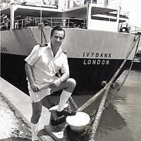 Captain Peter Elder in Galveston, Texas, in 1979